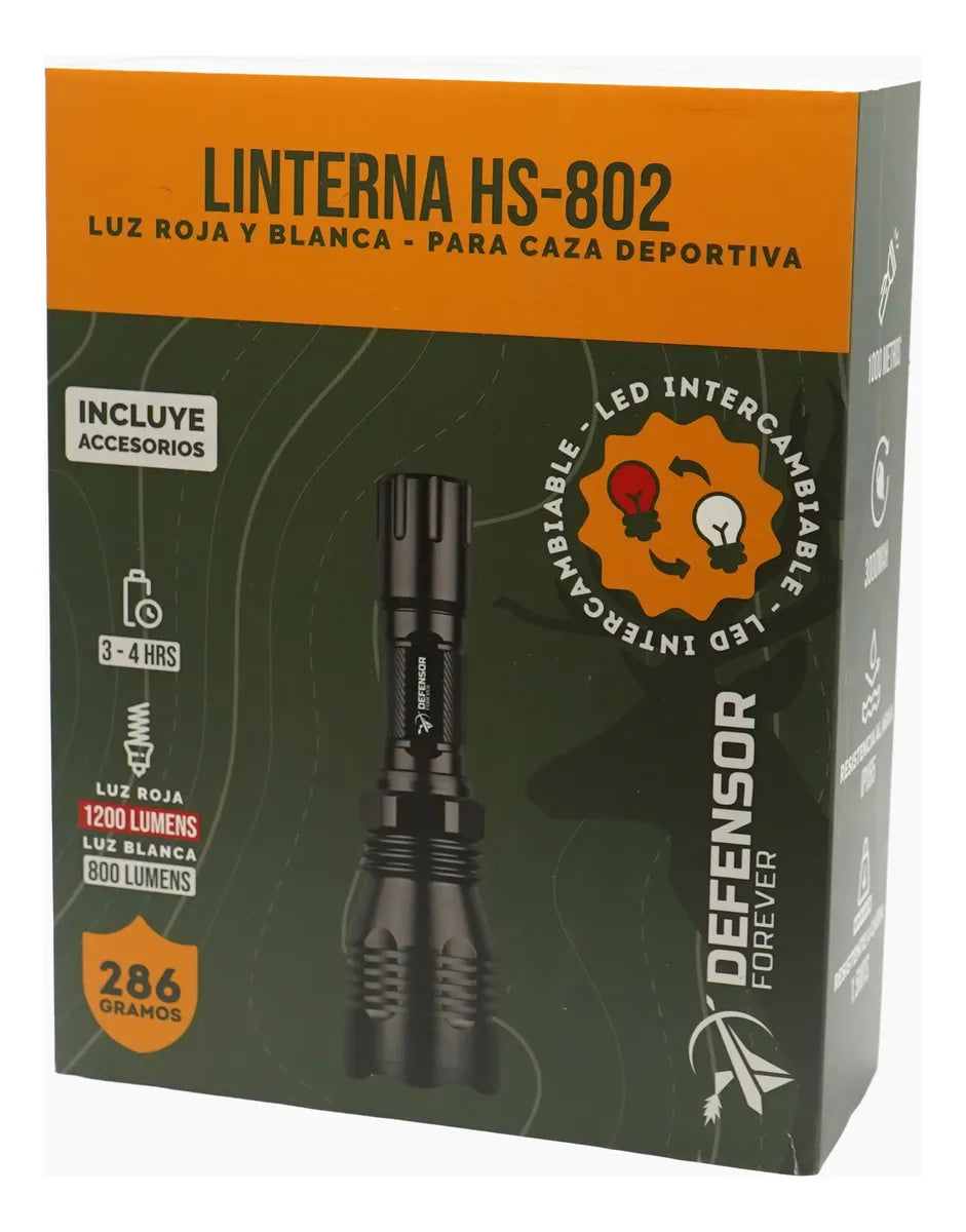 Linterna Luz Roja Y Blanca Para Camping Caza Multipropósito