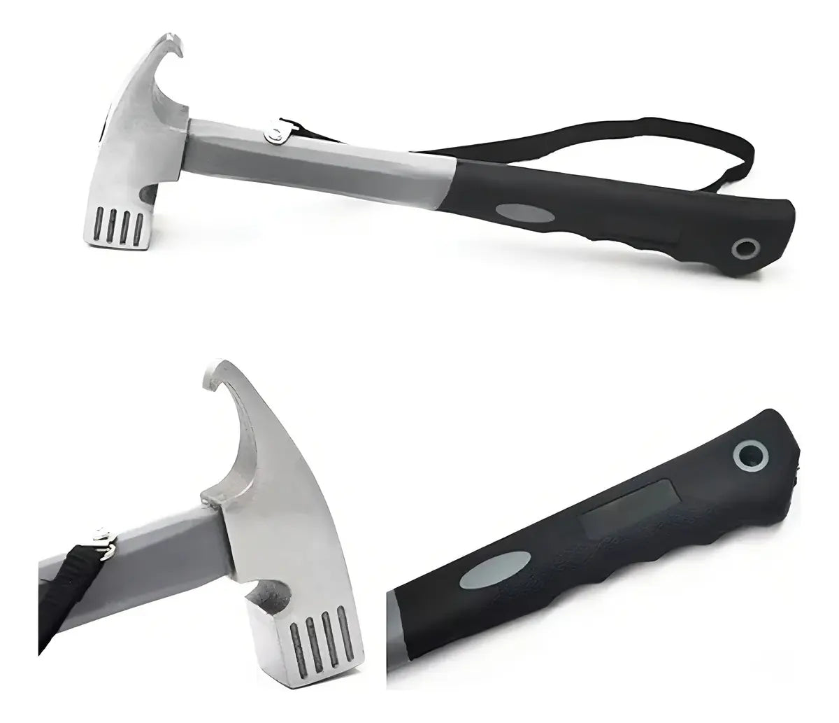Martillo Uña Hauki para Camping con Extractor de Estacas, de Aleación y Goma