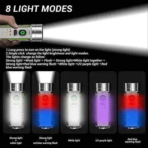 Linterna Led Multifuncional Con Luz Lateral Recargable 8 Mds