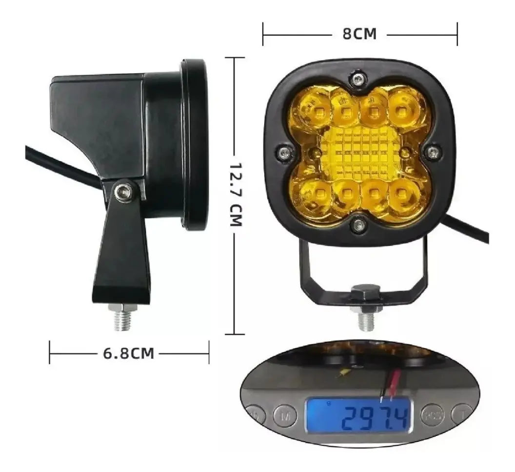 Par Faro 40 Led 60w Cuadrado Fijo/estrobo 4x4 Barra