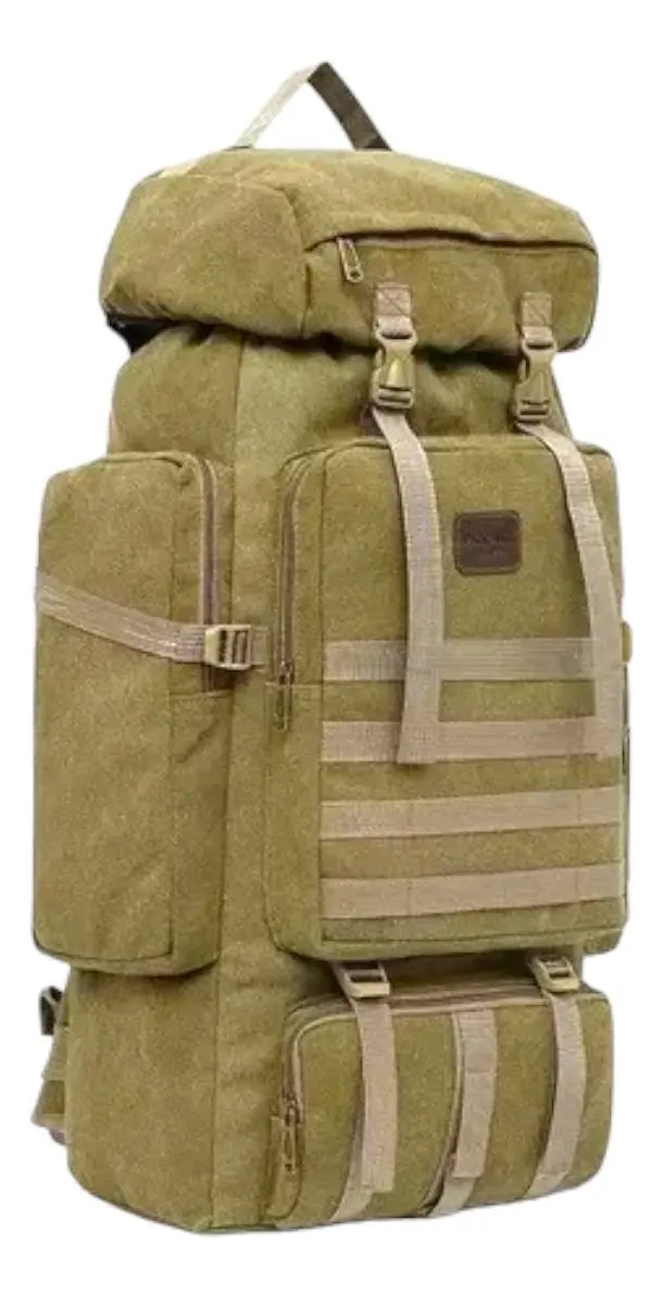 Mochila Viajera 80 Litros Tactica Lona Bolso Ropero