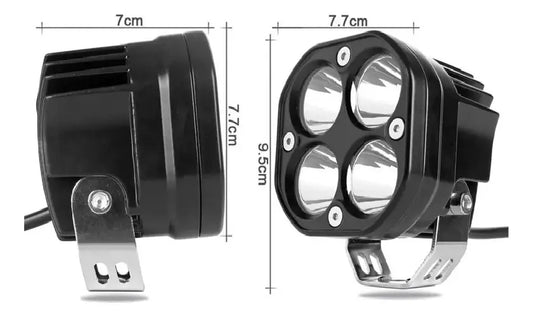 Par Faros 4 Led 40w Cuadrado Blanco O Amarillo / Estrobo