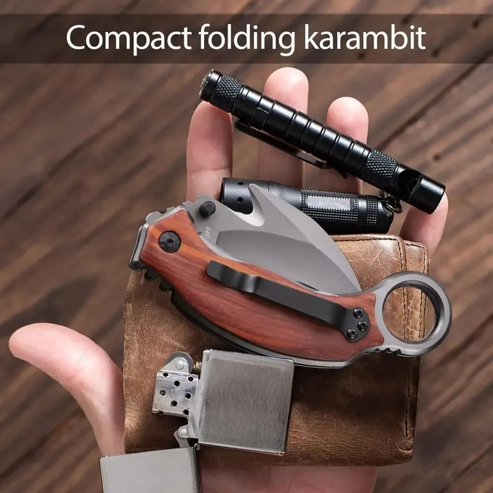 Navaja Karambit Acero Inoxidable Semi-automático Para Caza