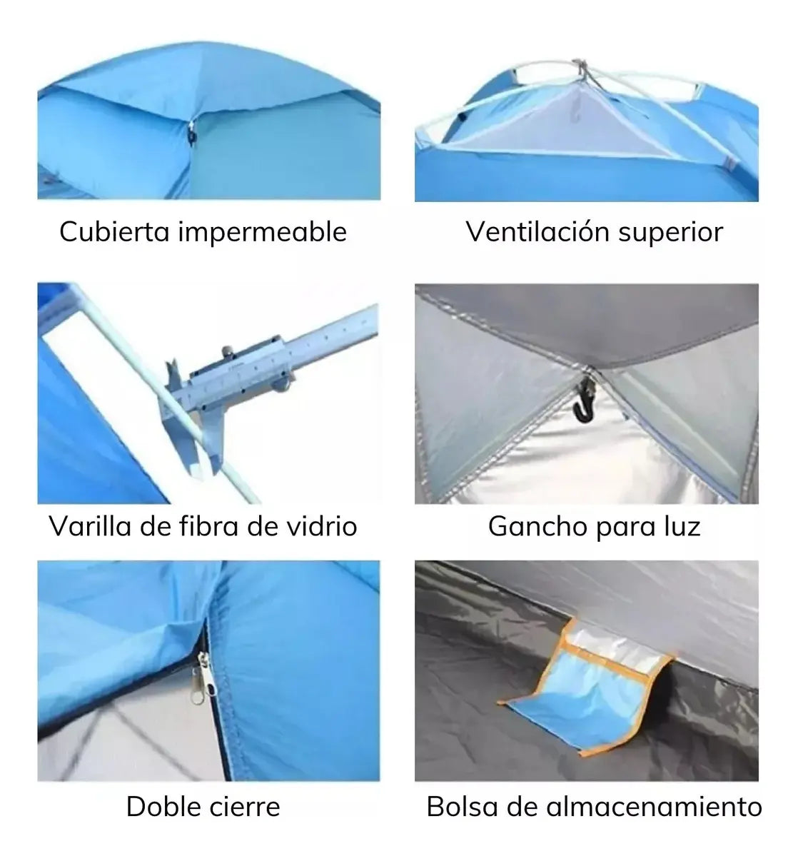 Tienda Carpa Automática Impermeable 2 Persona Camping Caza