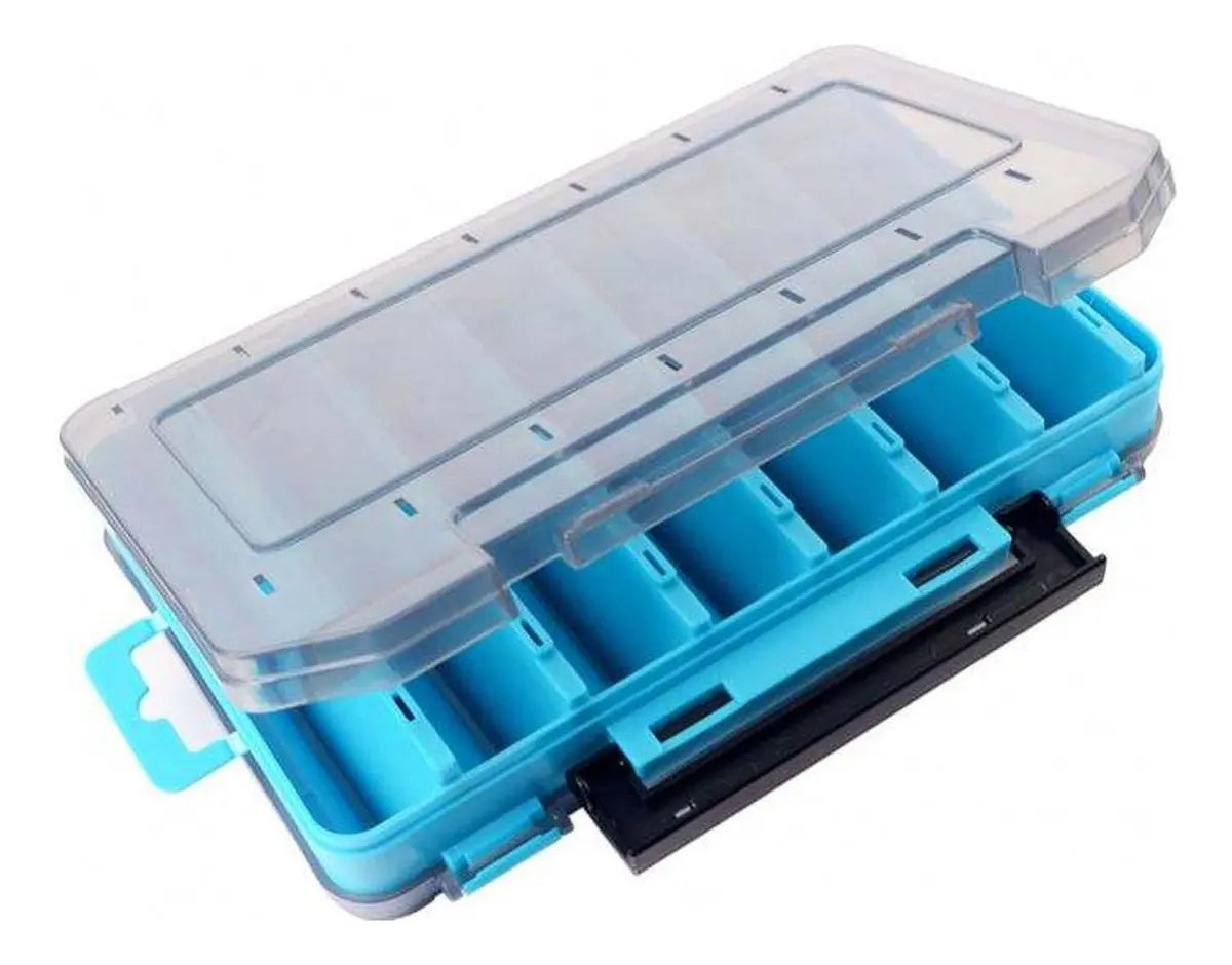 Caja Porta Señuelos Pesca 14 Compartimientos Doble
