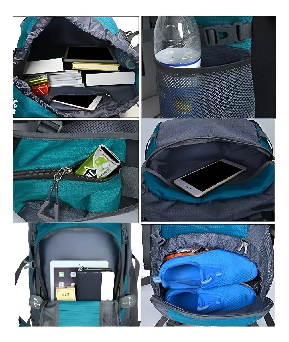 Mochila Camping 80+5 Trekking Senderismo Impermeable Con Barras Reforzadas