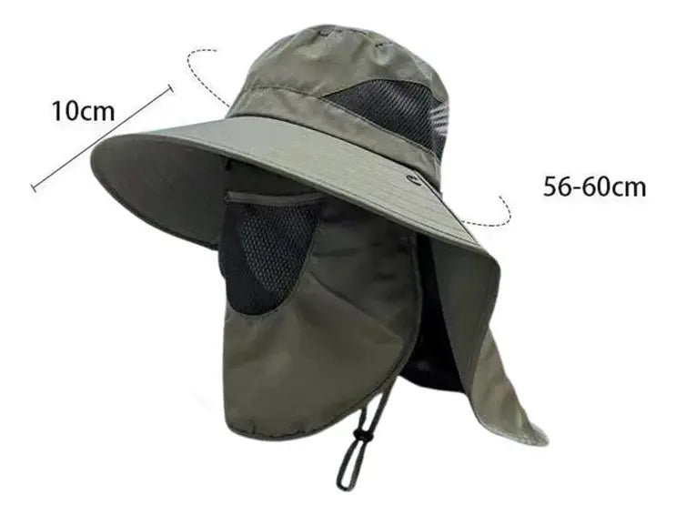 Sombrero Para Sol Con Protección Desmontable Cuello Y Cara