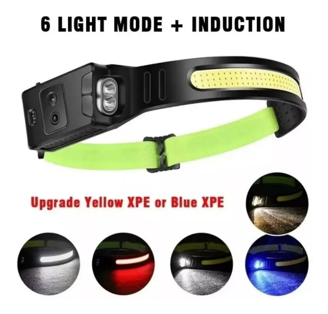 Linterna Frontal Led Brillante Luz Camping Lampara De Cabeza