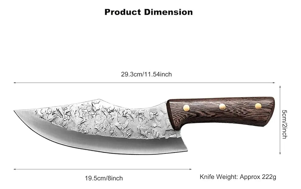 Cuchillo Carnicero Mango Madera Acero Forjado Profesional