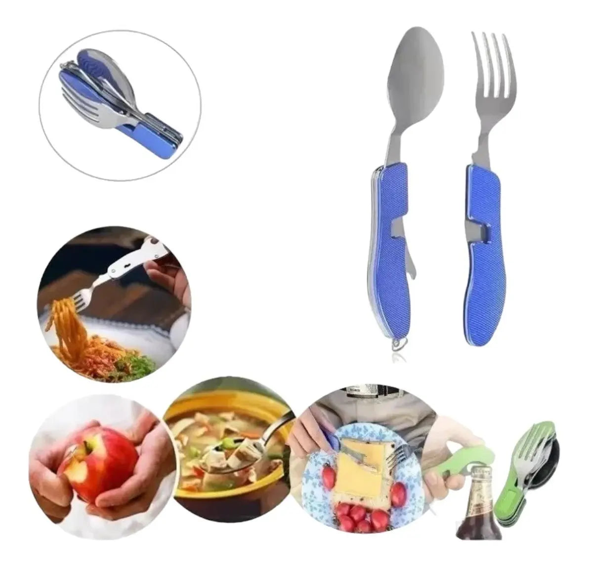 Set Servicio Camping 7 En 1 Plegable Multiuso