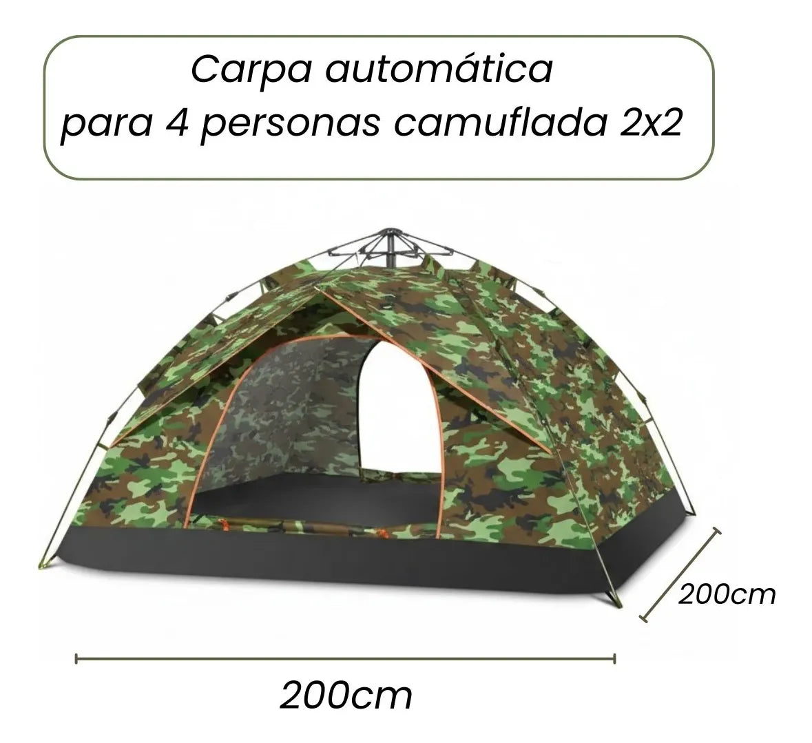 Carpa De 4 Personas De Armado Automático Rápido Y Fácil 2x2m