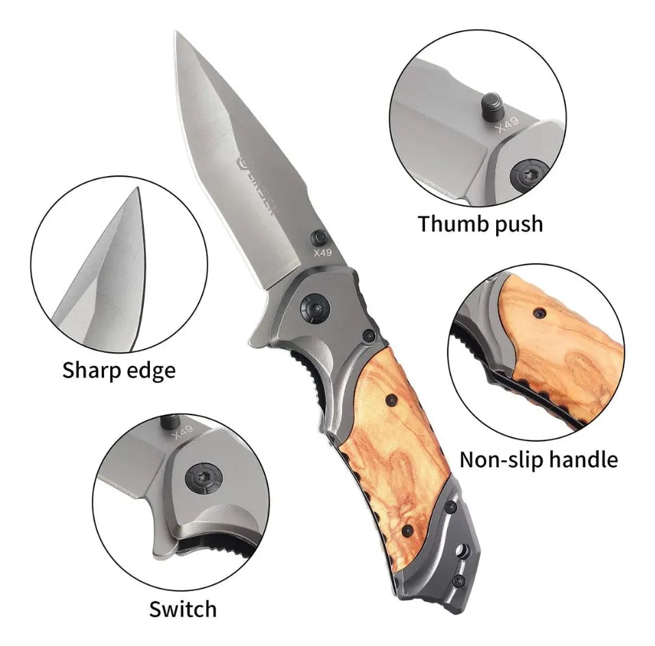 Cuchillo Acero Inoxidable Semi-automático Con Enganche