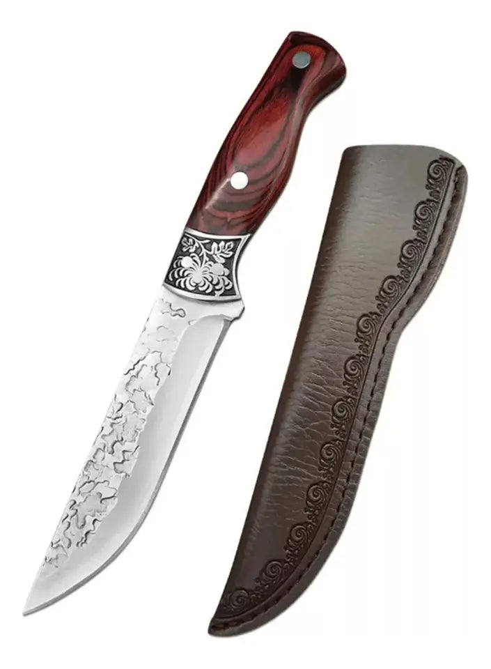 Cuchillo Forjado A Mano Carnicero Para Asados Mas Funda