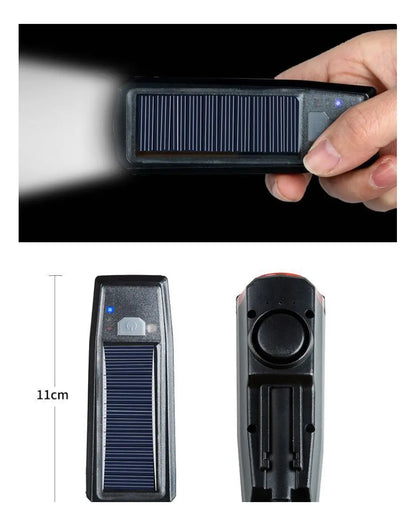 Luz Delantera Bicicleta Con Bocina Recargable Solar Usb