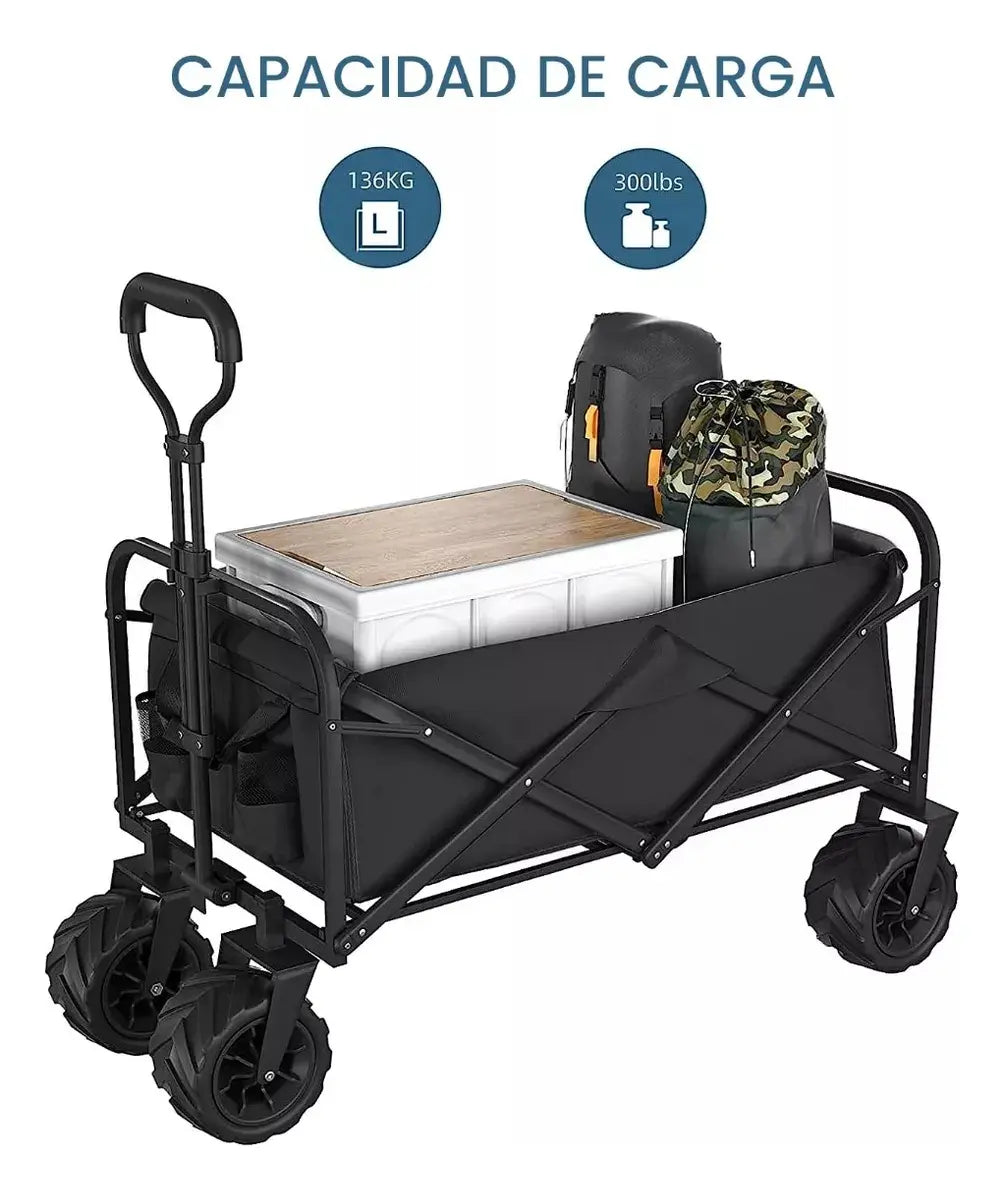 Carro Para Compras Plegable Grande Para Camping Con Ruedas Reforzadas