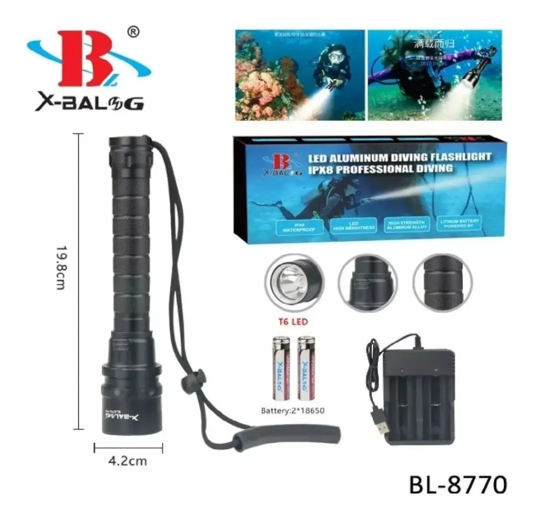 Linterna Para Buceo 150mts Prof 200 Mtrs Distancia Ipx8 Wpr
