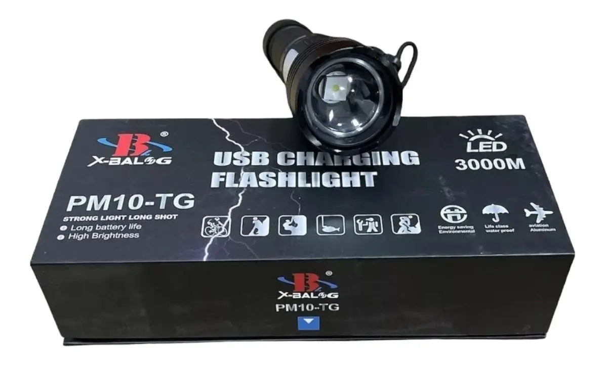 Potente Linterna Zoom 3000 Metros Usb Linterna De Camping