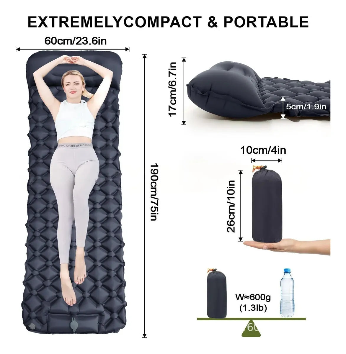 Colchoneta Inflable Plegable Outdoor Camping Trekking