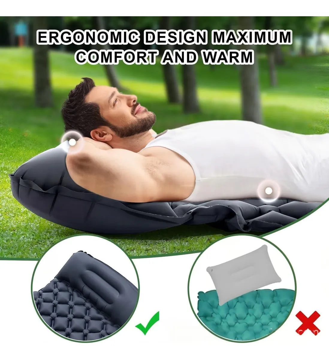 Colchoneta Inflable Plegable Outdoor Camping Trekking