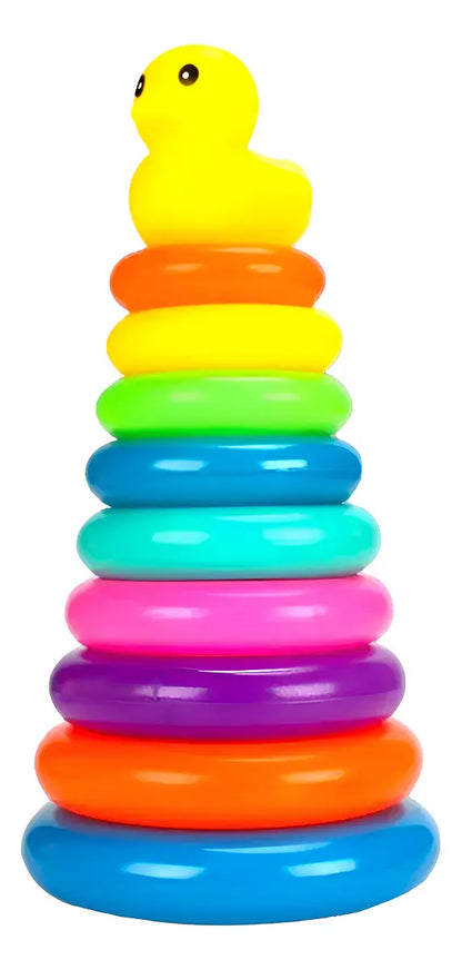 Juego De Torre De Aros Pato Didáctico 28 Cm
