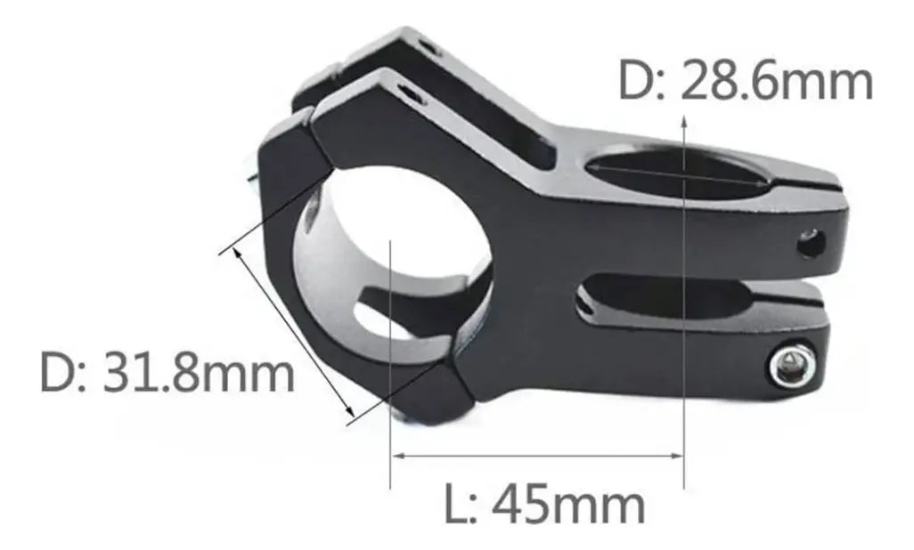 Soporte Vastago De Aluminio Manubrio Para Bicicleta Negro
