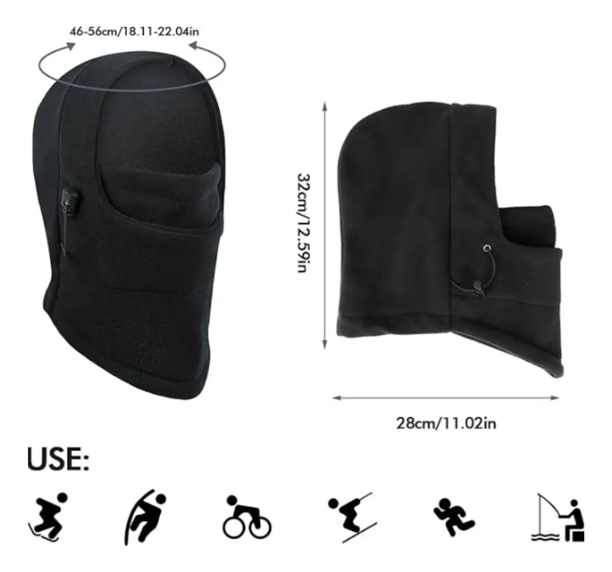 Gorro Pasamontañas Balaclava De Polar Para Invierno
