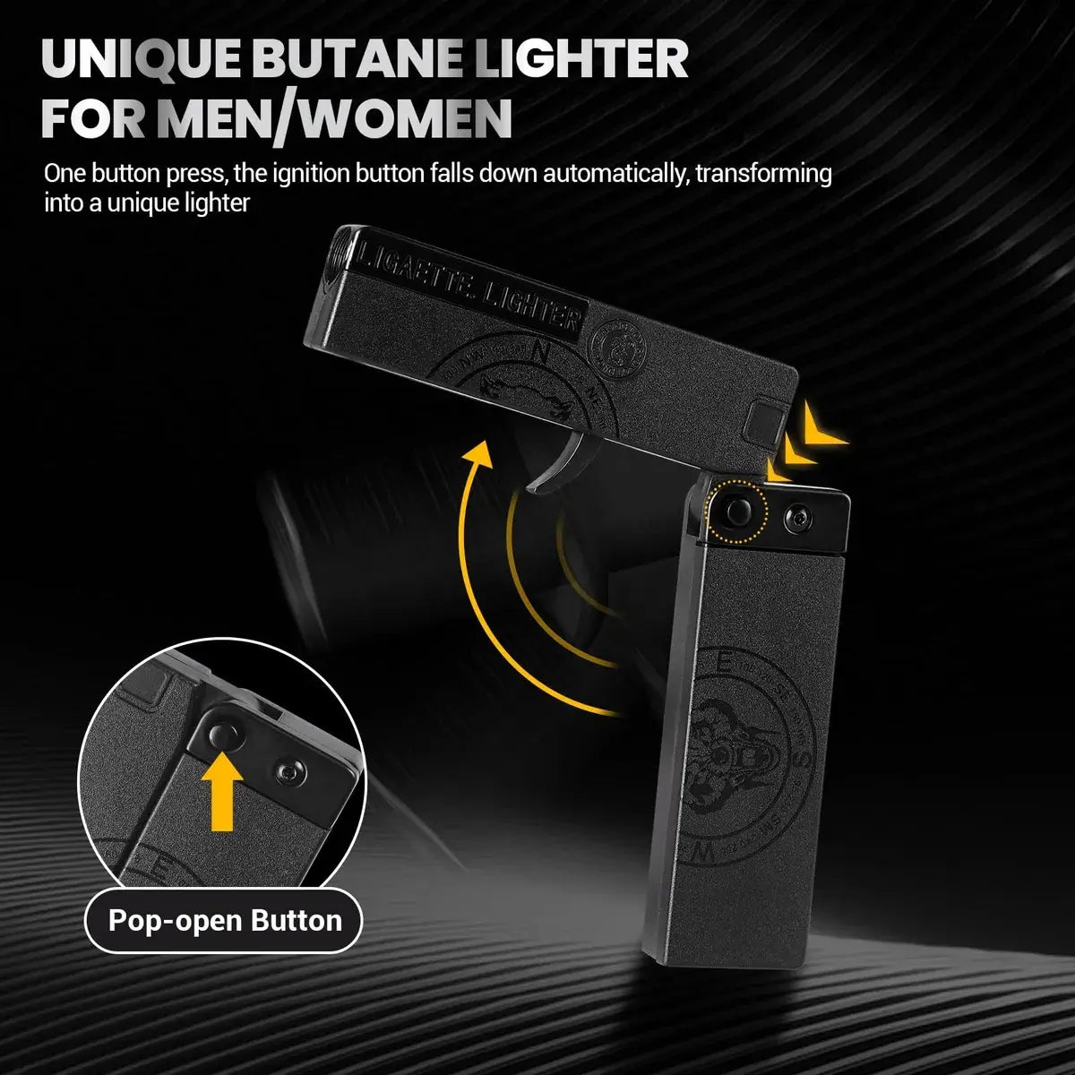 Encendedor Soplete Plegable Pistola Recargable Con Cigarrera