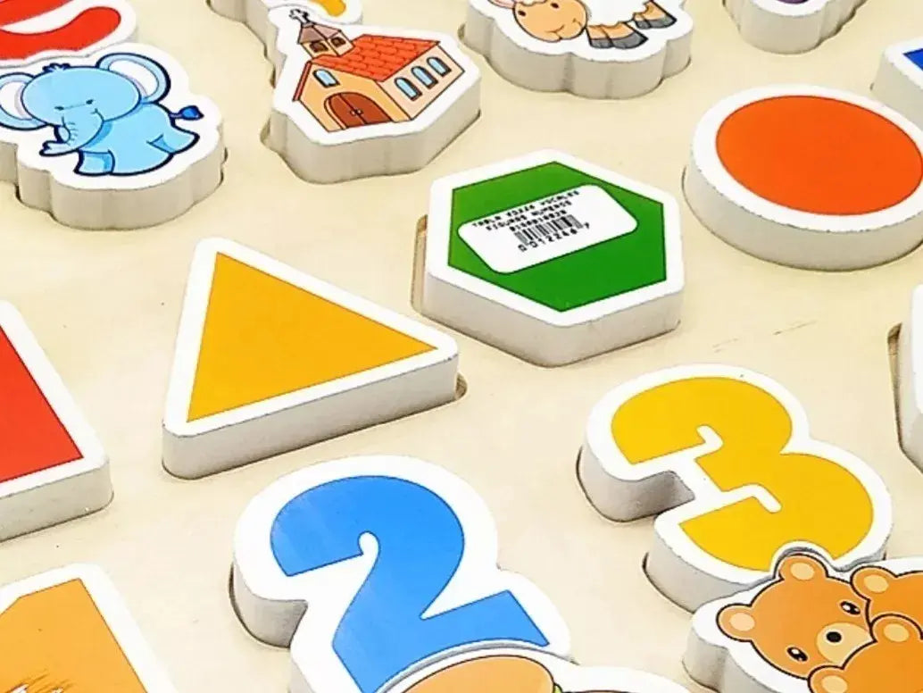 Juguete Puzzles Didáctico De Madera Numero Vocales