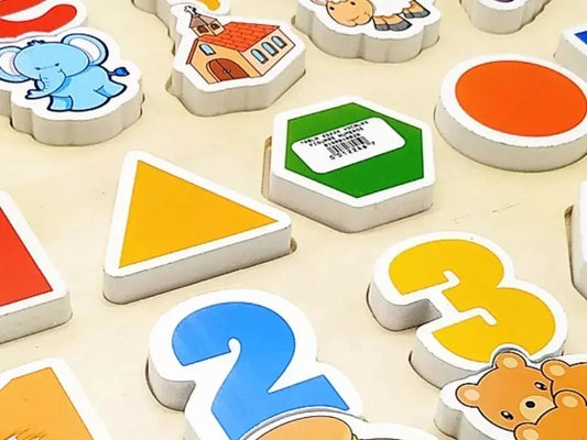 Juguete Puzzles Didáctico De Madera Numero Vocales