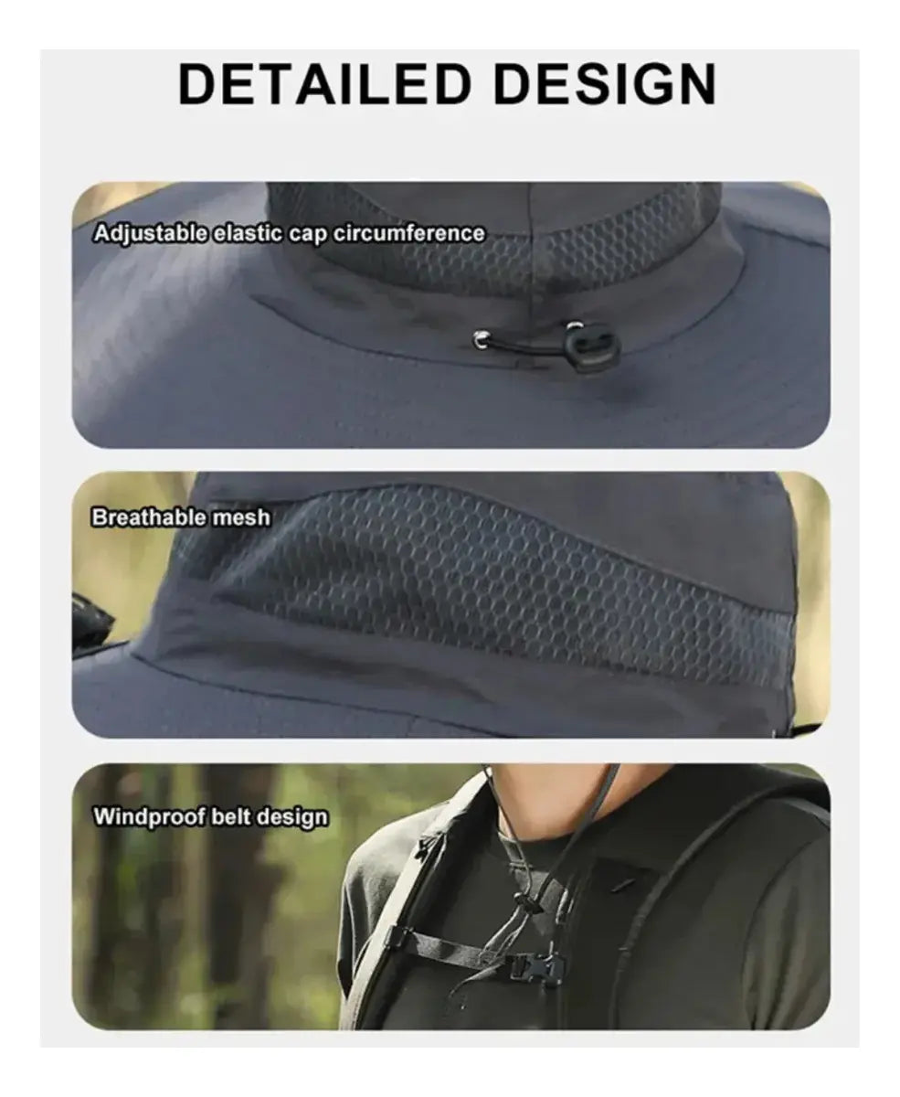 Sombrero Gorro Legendario Con Panel Solar Y Ventiladores