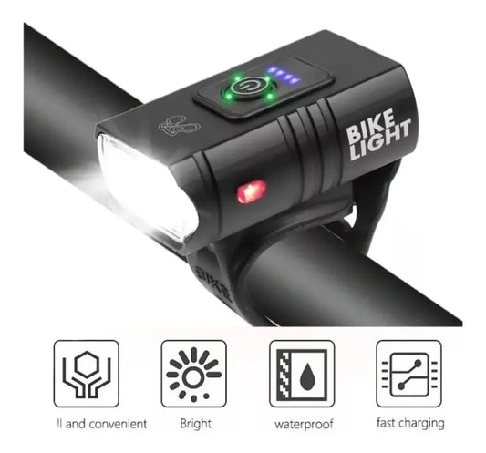 Luz Para Bicicleta 1000 Lumens 6 Modos Usb Recargable