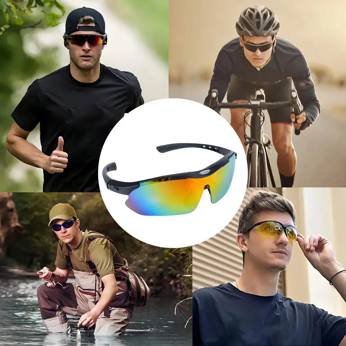 Lentes Deportivos Hauki Polarizados con 5 Micas Intercambiables y Protección UV