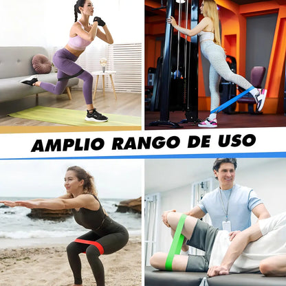 Kit de Bandas Elásticas de Resistencia para Ejercicios Fitness – 5 Niveles