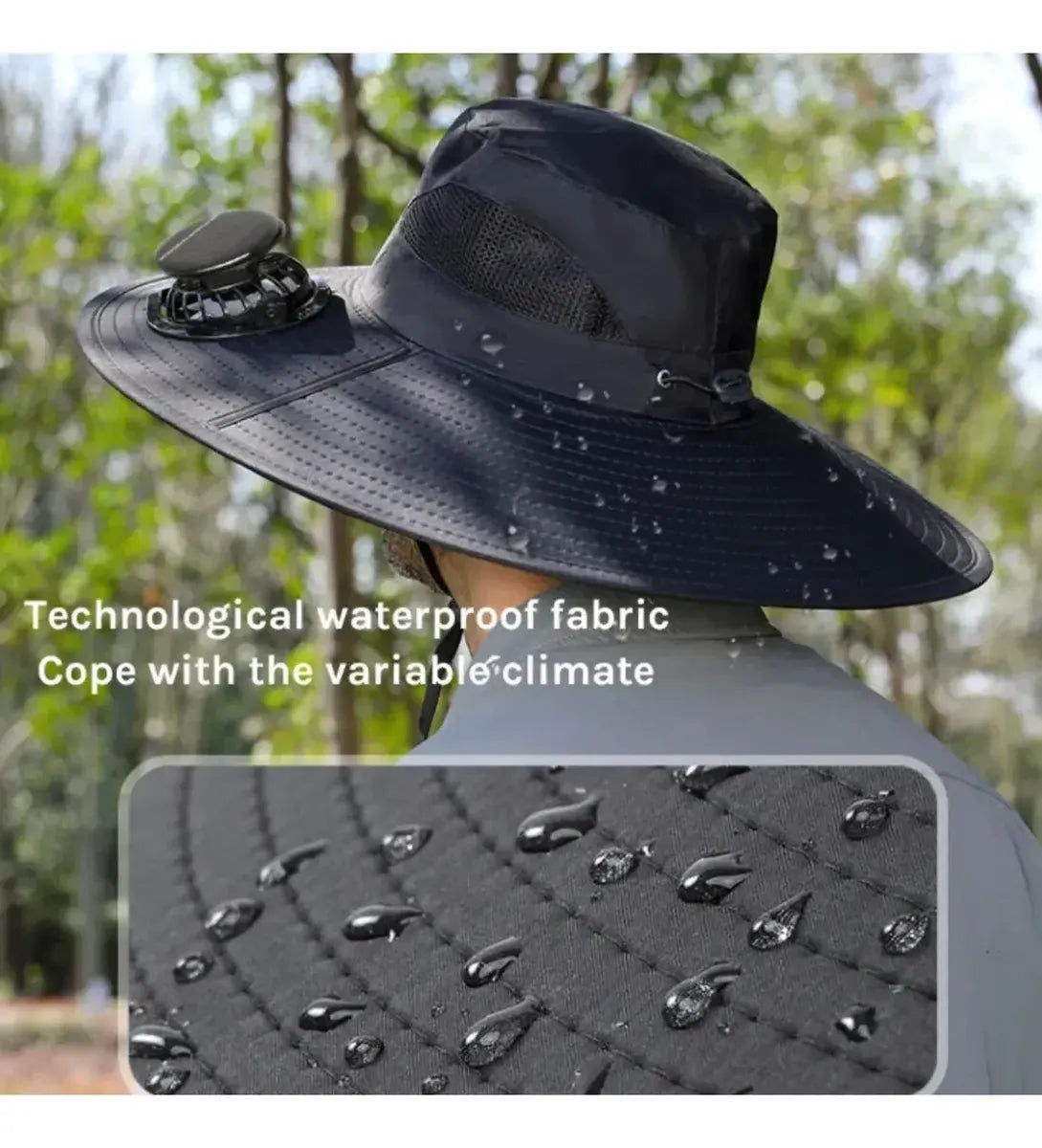Sombrero Gorro Legendario Con Panel Solar Y Ventiladores