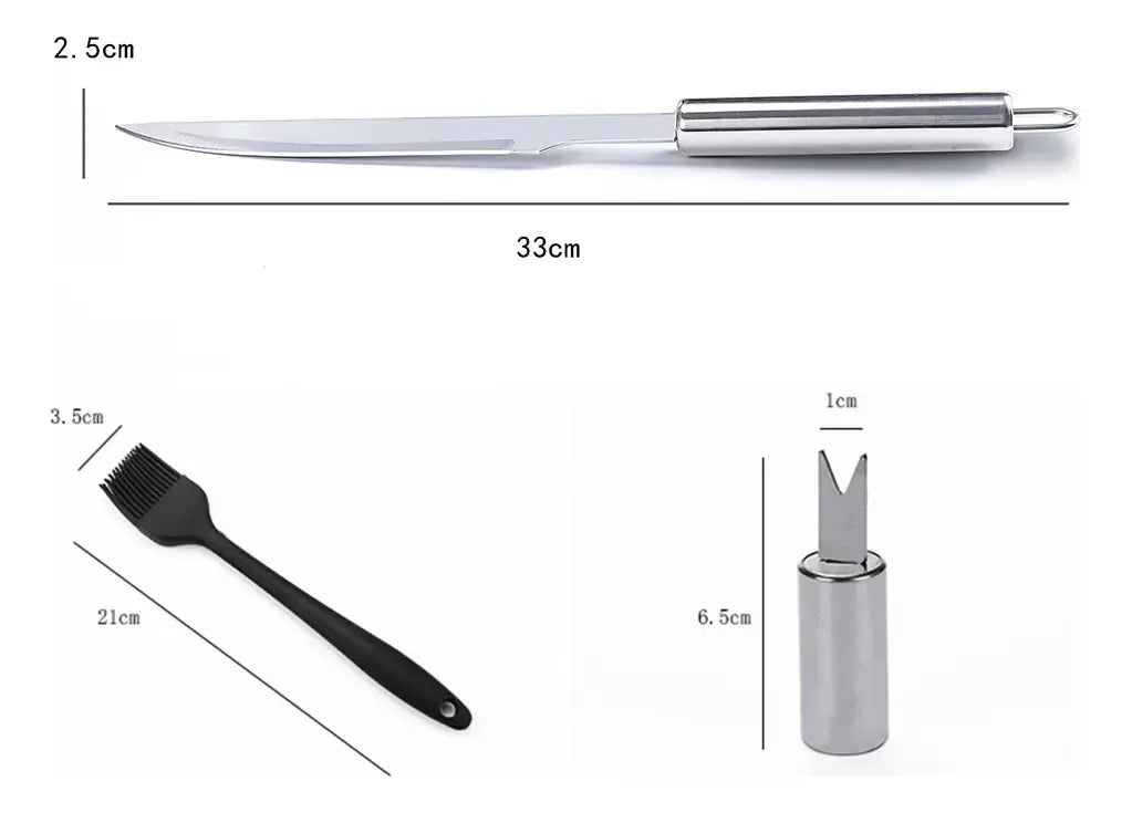 Set Parrillero De 18 Piezas Acero Inoxidable Para Asados Bbq