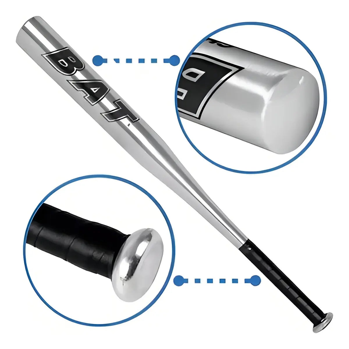 Bate Beisbol Aluminio Baseball Beisbo 70 Cm Adkar En Color Plateado