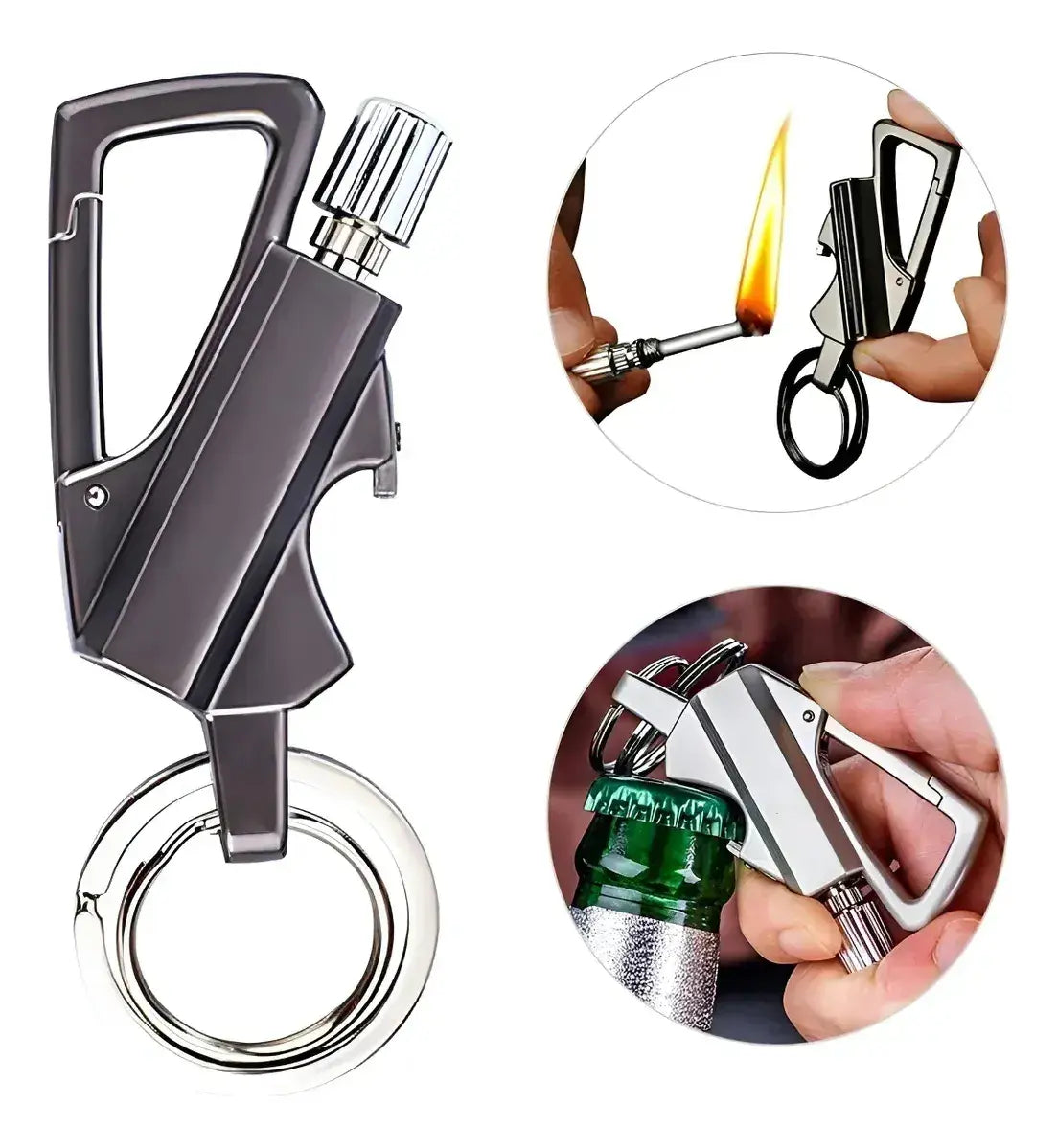 Encendedor Chispero Llavero De Acero Inoxidable Recargable