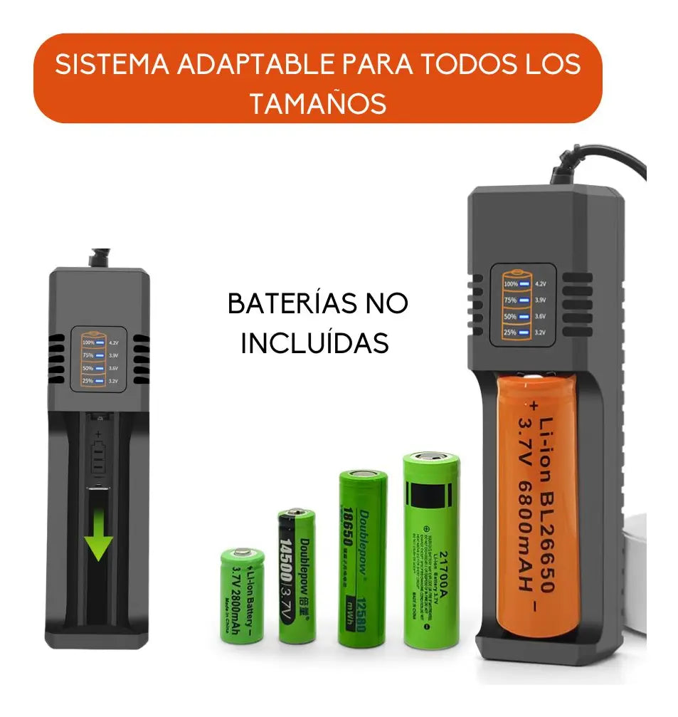 Cargador De Pilas De Litio Incluye Pila Pila 26650