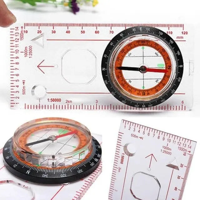 Brújula Waterdog Para Mapa Con Regla Cordón Dc45-5c