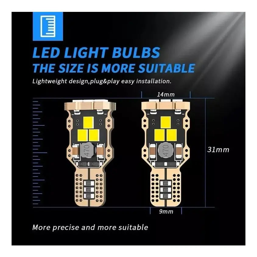 X2 Ampolletas 9 Led T10 Canbus Cola Pescado 12v 24v Autos