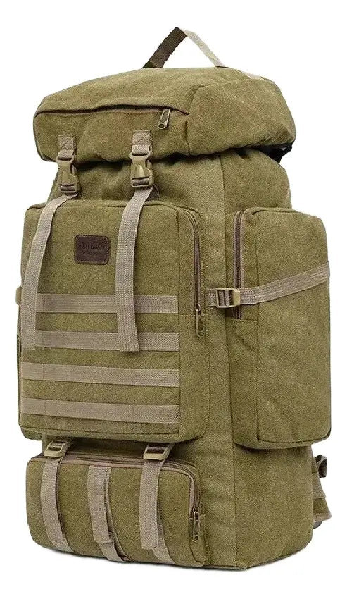 Mochila Viajera 80 Litros Tactica Lona Bolso Ropero