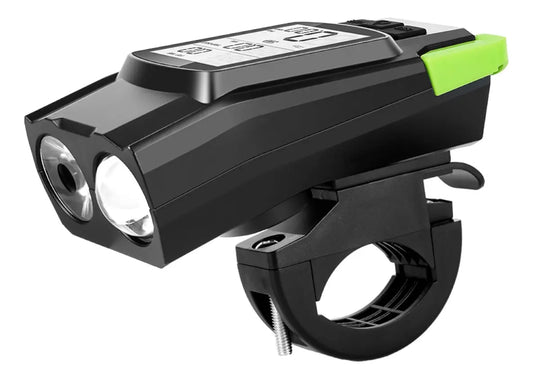 Luz Led Delantera Recargable Bocina Velocímetro Bicicleta
