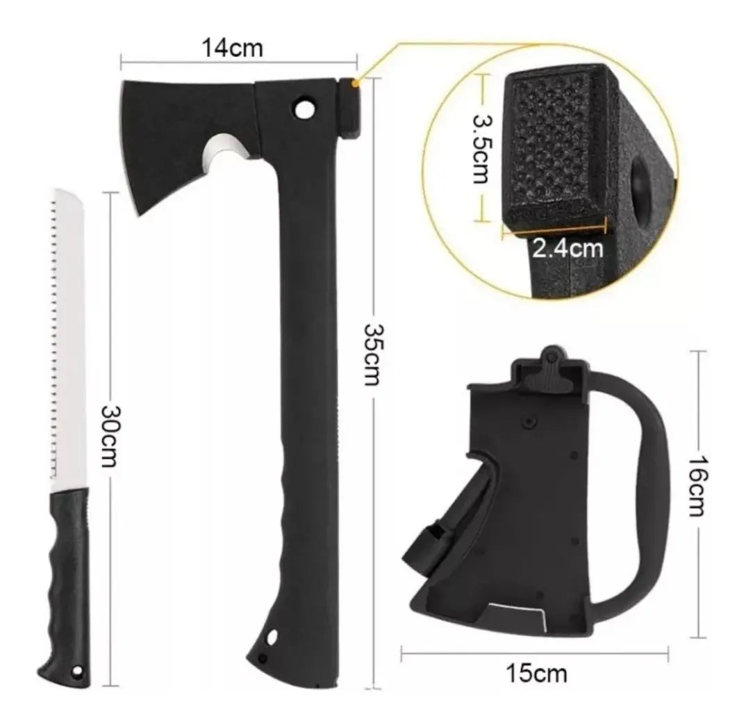 Hacha Táctica Multifuncional Hacha Pedernal Cuchillo Silbato