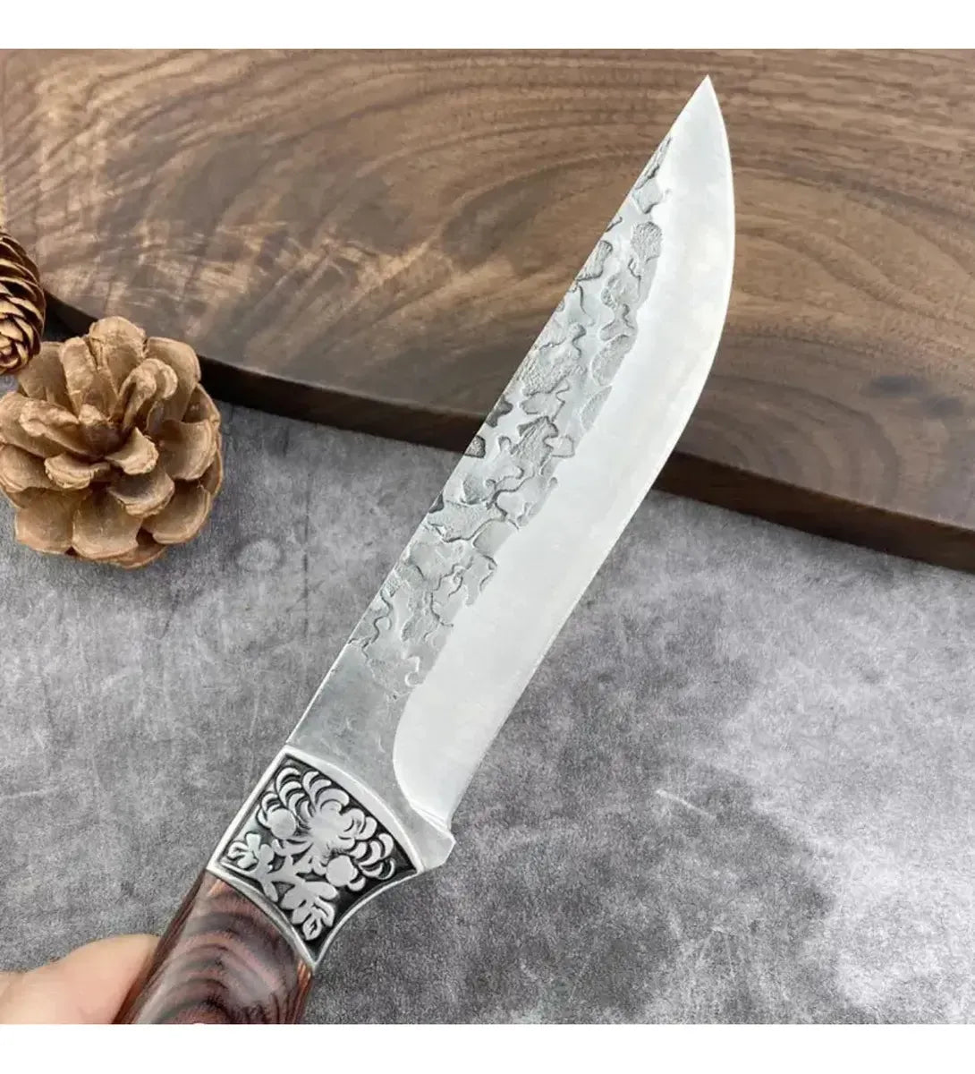 Cuchillo Forjado A Mano Carnicero Para Asados Mas Funda