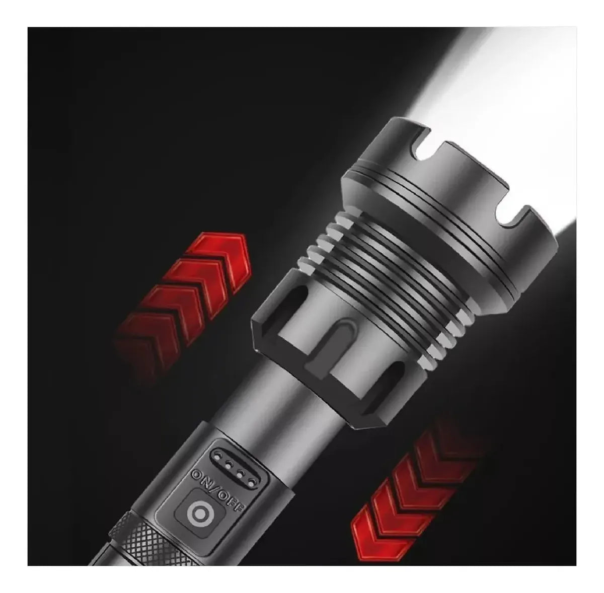 Potente Linterna Con Zoom Led Xhp90, Power Bank 7 Modos
