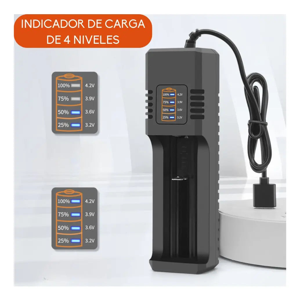 Cargador De Pilas De Litio Incluye Pila Pila 26650