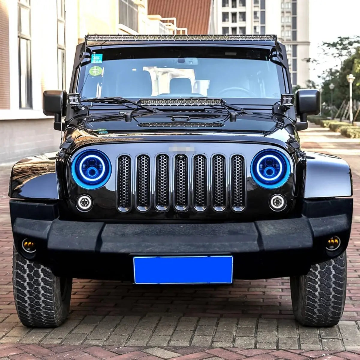 Foco De 7'' H4 Con Alta/baja Y Ojo De Ángel Jeep Wrangler