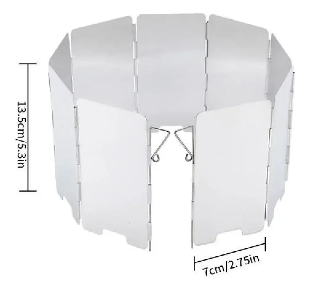 Cubre Viento 13,5 X 63 Cm Aluminio Cocinilla Camping
