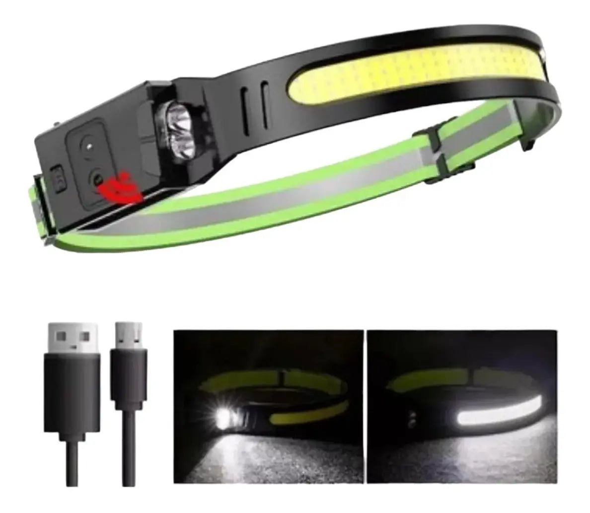 Linterna Frontal Led Brillante Luz Camping Lampara De Cabeza