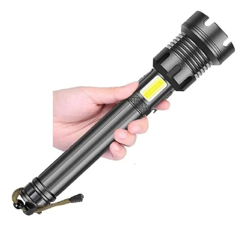 Potente Linterna Con Zoom Led Xhp90, Power Bank 7 Modos